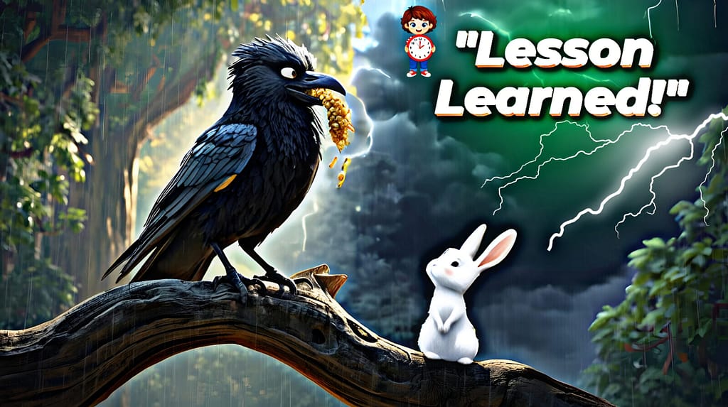 Crow and Rabbit Story – The Hardworking Crow and the Carefree Rabbit