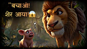 सूअर और शेर की कहानी | झूठ बोलने का परिणाम | Moral Story in Hindi