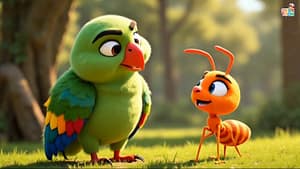 The Parrot and the Ant Story in English | Short Moral Story for Kids