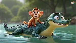 The Monkey and the Crocodile Story ππ | Kids Moral Story in English