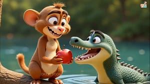 The Monkey and the Crocodile Story ππ | Kids Moral Story in English