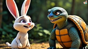 The Hare and the Tortoise Story in English.