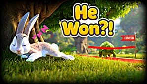 The Hare and the Tortoise Story in English.